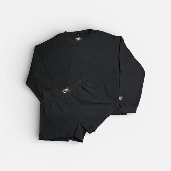 lulu mac black waffle set nwt - Picture 2 of 3